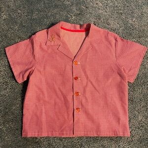 Red & White Checkered Handmade Toddler Tee